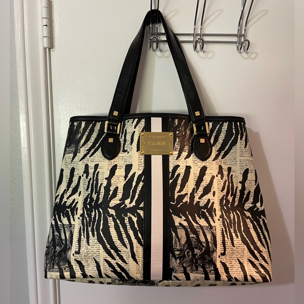 L.A.M.B. Newspaper / Animal Print Tote Bag